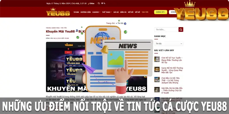 Những ưu điểm nổi trội về tin tức cá cược Yeu88